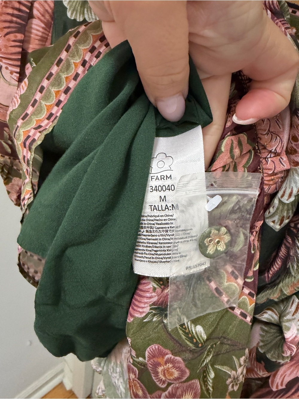 Flowering Garden Tree Long Sleeve Cotton Blend Mini dress - Picture 7 of 8